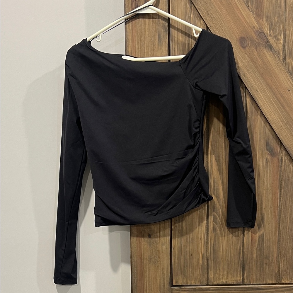 Elegant Black Long Sleeve Women's Top